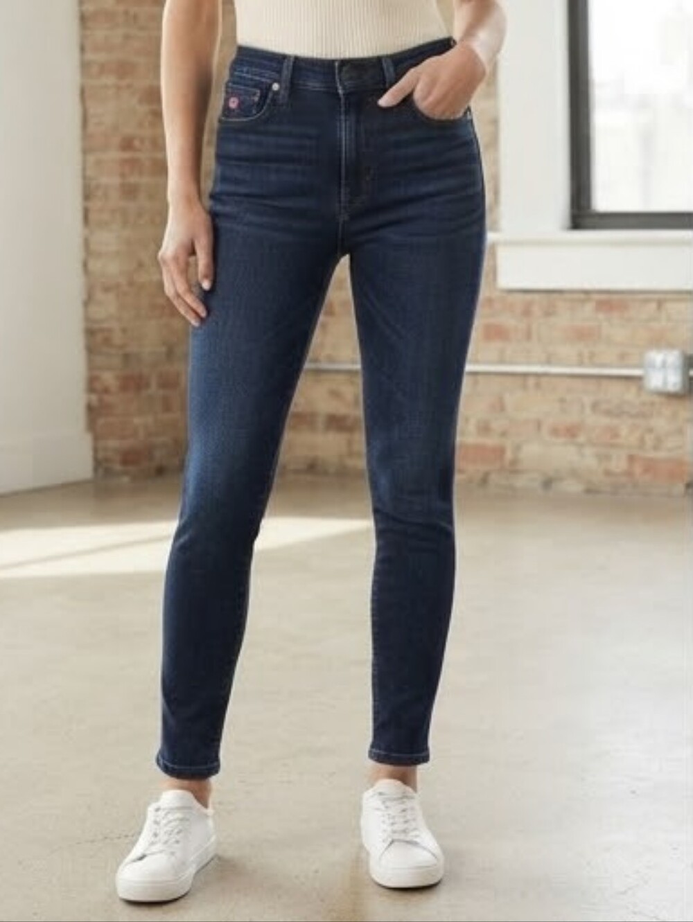 Hudson Jeans Natalie Mid-Rise Skinny Dark Wash Denim Jeans Size 26